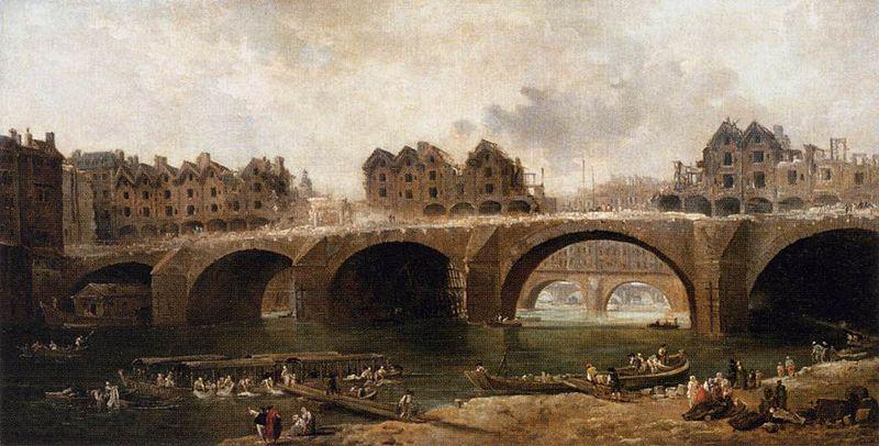 Hubert Robert Demolition of the Houses on the Pont Notre-Dame in 1786 Norge oil painting art